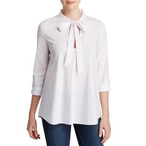 Rachel Zoe Long Sleeve Plunge Tie Collar Blouse